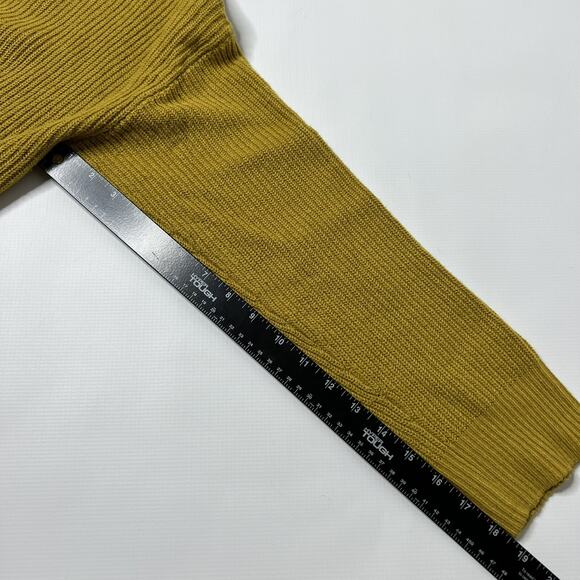 Madewell Patch Pocket Pullover Boxy Sweater Sz XL Mustard Crew Neck Rib Hi-Low - Picture 8 of 9